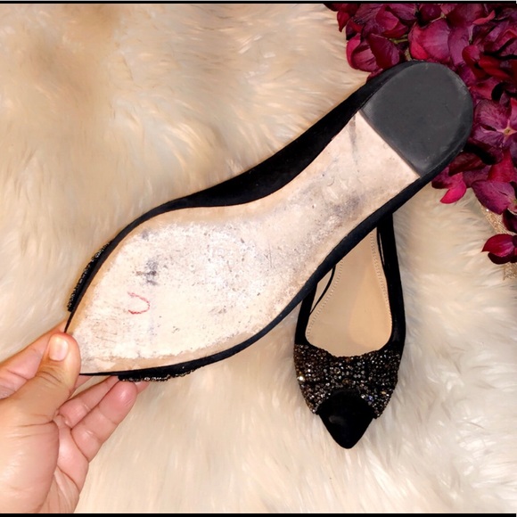 TORY BURCH Vanessa Suede Crystal Bow Flat - Picture 8 of 9